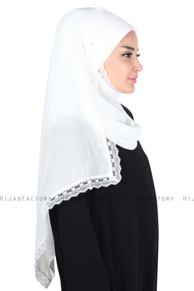Carin - Hijab Chiffon Pratique Blanc Cassé