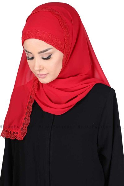 Carin - Hijab Chiffon Pratique Rouge