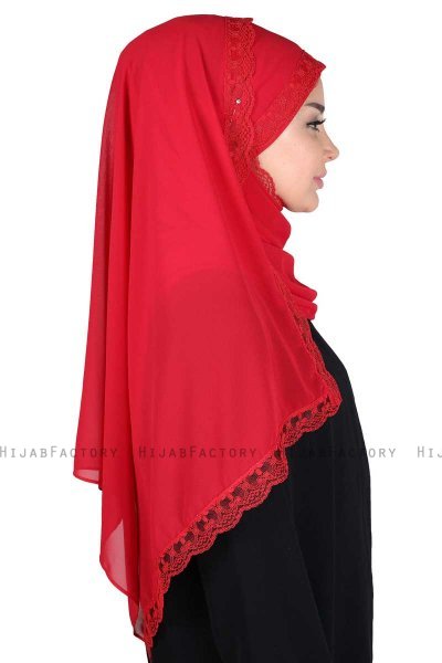 Carin - Hijab Chiffon Pratique Rouge