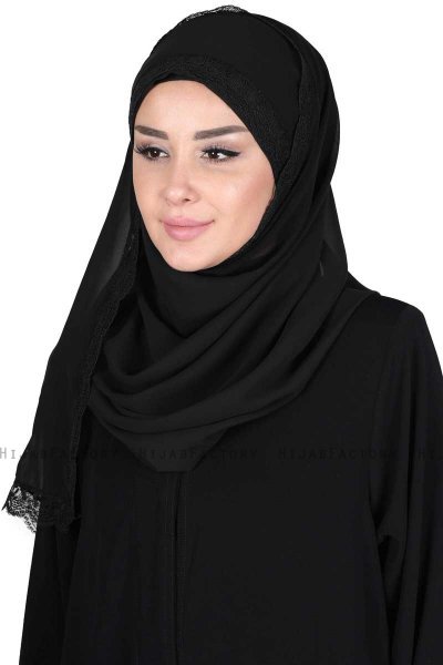Carin - Hijab Chiffon Pratique Noir