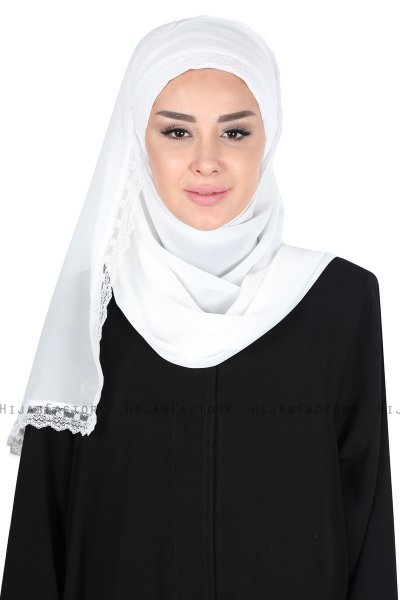 Carin - Hijab Chiffon Pratique Blanc