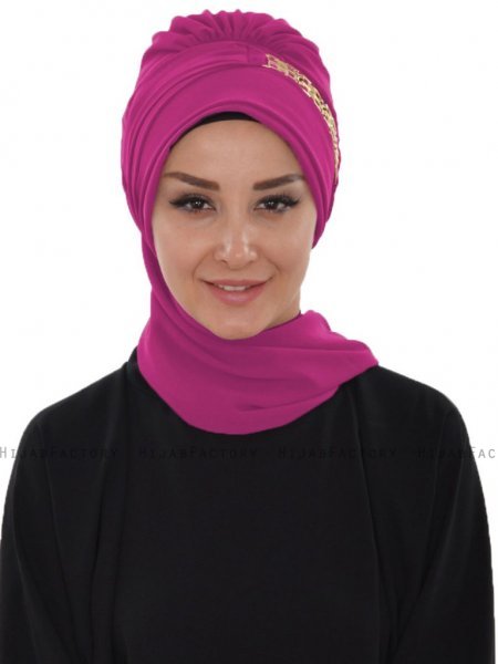 Carmen Fuchsia Praktisk One-Piece Hijab Ayse Turban 325401-1