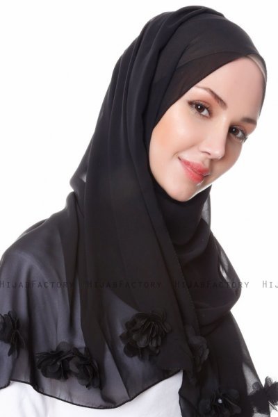 Ceren Svart Chiffon Hijab Sehr-i Sal 400136d