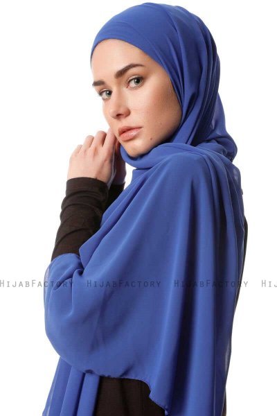 Derya - Hijab Pratique Chiffon Bleu