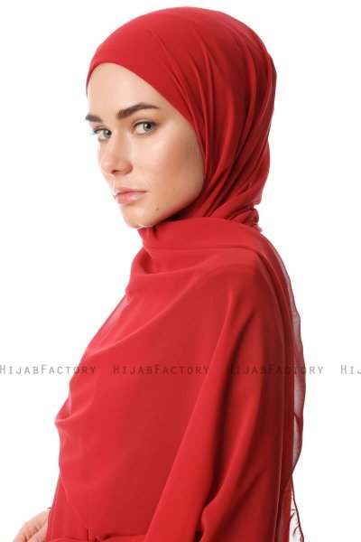 Derya - Hijab Pratique Chiffon Bordeaux