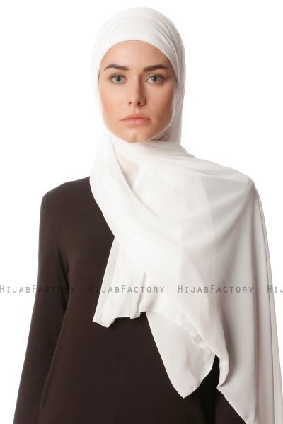 Derya - Hijab Pratique Chiffon Crème