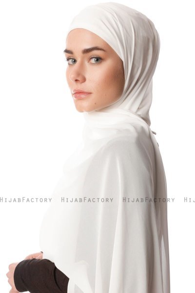 Derya - Hijab Pratique Chiffon Crème