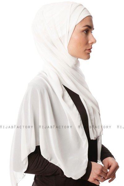 Derya - Hijab Pratique Chiffon Crème