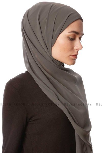 Derya - Hijab Pratique Chiffon Kaki
