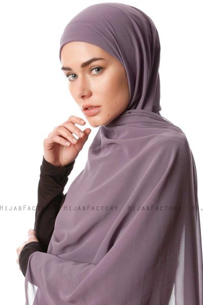 Derya - Hijab Pratique Chiffon Violet