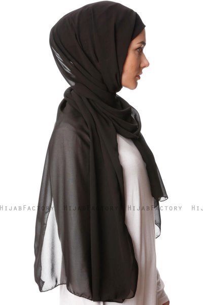 Derya - Hijab Pratique Chiffon Noir