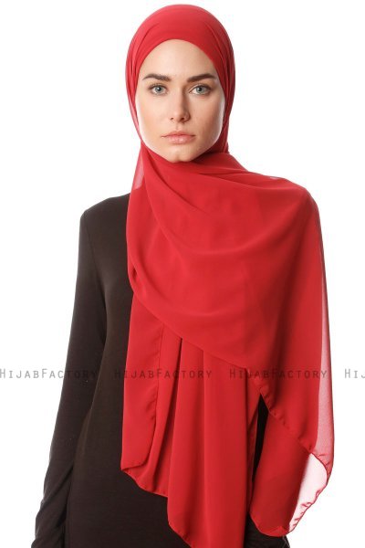 Derya - Hijab Pratique Chiffon Burgundy