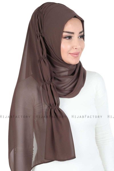 Disa - Hijab Chiffon Pratique Marron