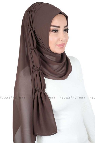 Disa - Hijab Chiffon Pratique Marron