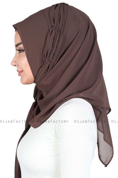 Disa - Hijab Chiffon Pratique Marron