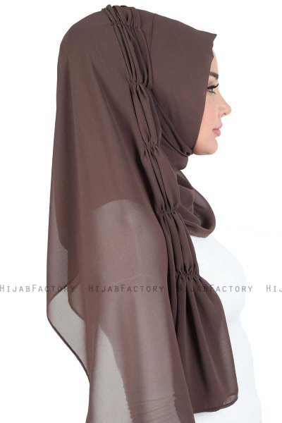 Disa - Hijab Chiffon Pratique Marron