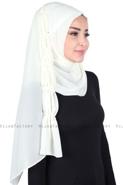 Disa - Hijab Chiffon Pratique Crème