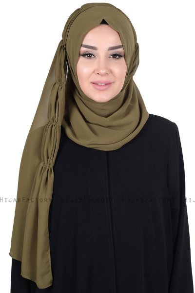 Disa - Hijab Chiffon Pratique Kaki