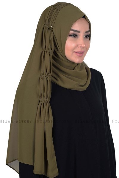 Disa - Hijab Chiffon Pratique Kaki