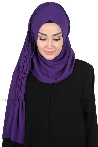 Disa - Hijab Chiffon Pratique Violet