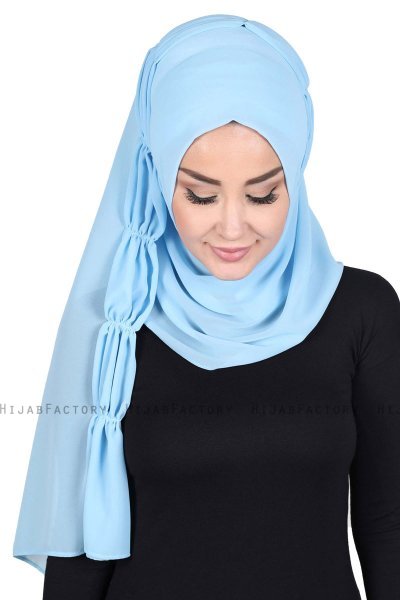 Disa - Hijab Chiffon Pratique Bleu Clair