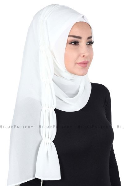 Disa - Hijab Chiffon Pratique Blanc Cassé