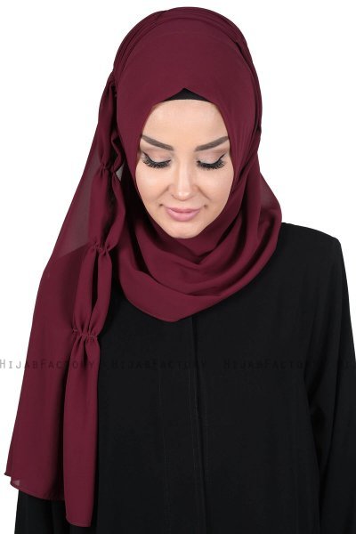 Disa - Hijab Chiffon Pratique Prune