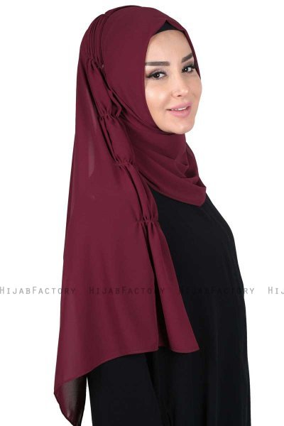 Disa - Hijab Chiffon Pratique Prune