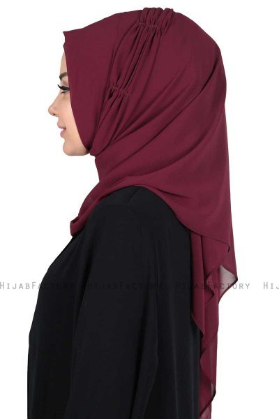 Disa - Hijab Chiffon Pratique Prune