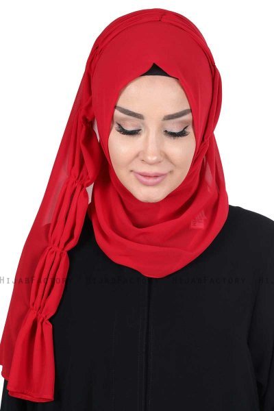 Disa - Hijab Chiffon Pratique Rouge
