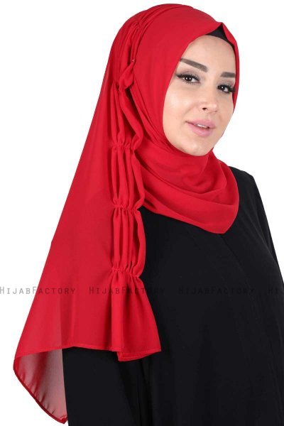 Disa - Hijab Chiffon Pratique Rouge