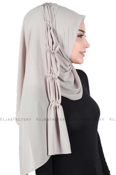 Disa - Hijab Chiffon Pratique Taupe