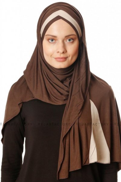 Duru - Hijab Jersey Marron & Taupe
