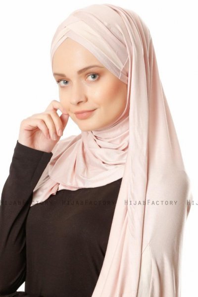 Duru - Hijab Jersey Vieux Rose & Beige