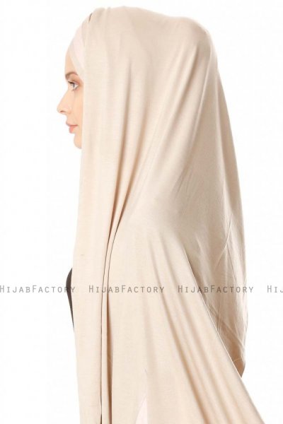 Duru - Hijab Jersey Taupe Clair & Vieux Rose
