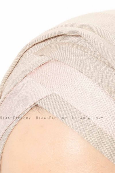 Duru - Hijab Jersey Taupe Clair & Vieux Rose