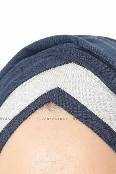 Duru - Hijab Jersey Bleu Marin & Gris