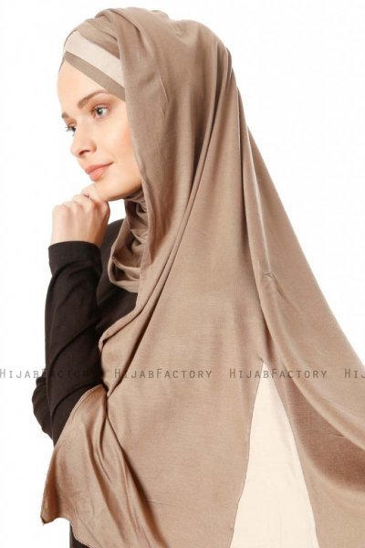 Duru - Hijab Jersey Taupe Foncé & Taupe