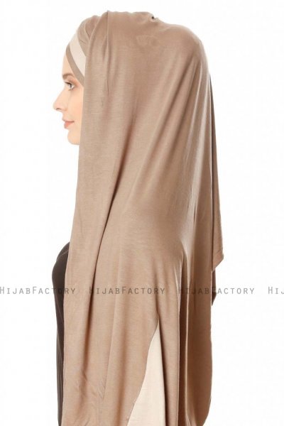 Duru - Hijab Jersey Taupe Foncé & Taupe
