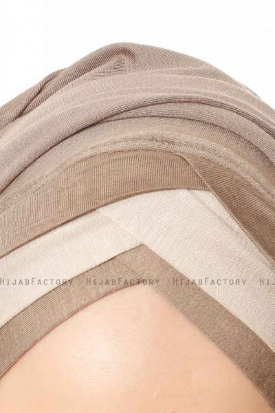 Duru - Hijab Jersey Taupe Foncé & Taupe