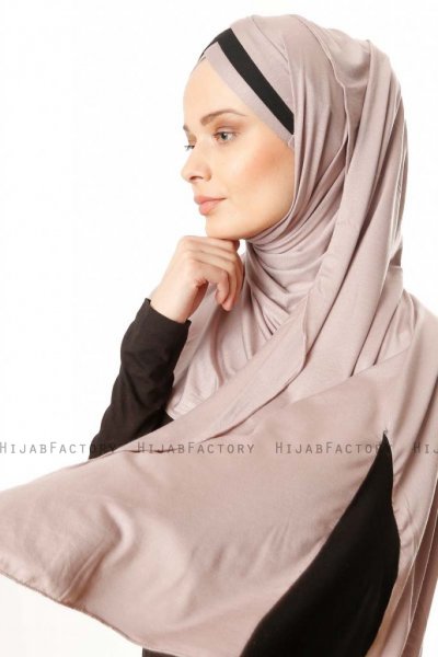 Duru - Hijab Jersey Gris Pierre & Noir