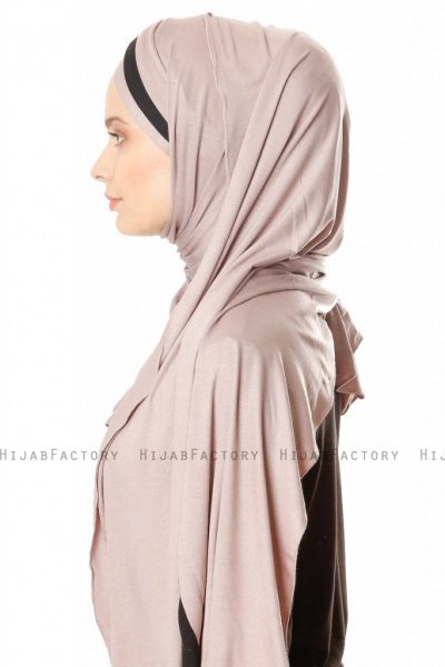 Duru - Hijab Jersey Gris Pierre & Noir