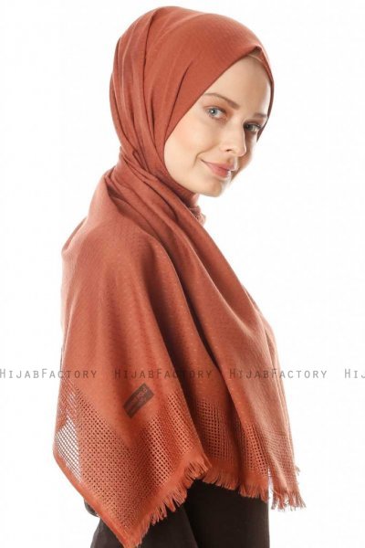 Ebru - Hijab Coton Rouge Brique