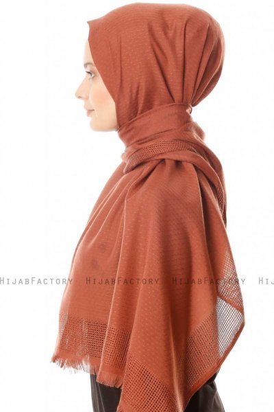 Ebru - Hijab Coton Rouge Brique