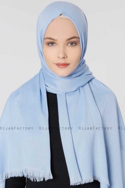 Ece Ljusblå Pashmina Hijab Sjal Halsduk 400053a