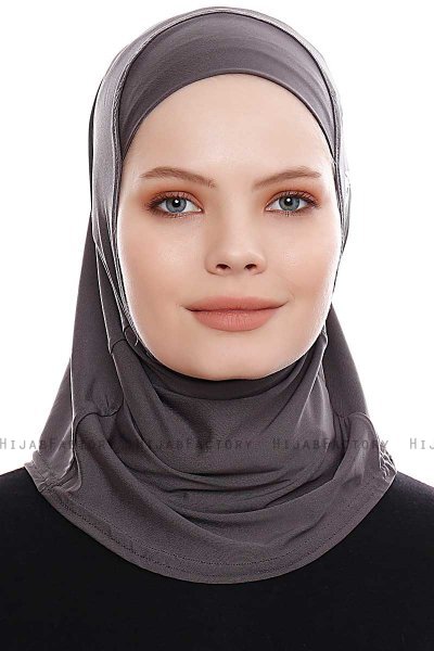 Elif - Hijab Sport Anthracite - Ecardin