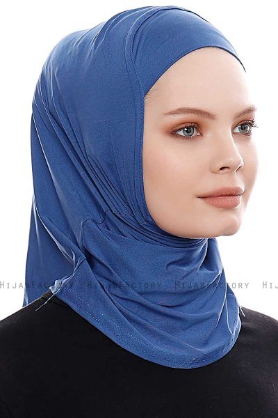 Elif - Hijab Sport Bleu - Ecardin