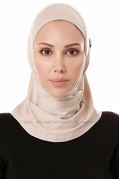 Elif - Hijab Sport Taupe Clair - Ecardin