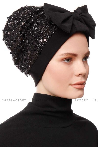 Enfleda - Turban Noir & Noir