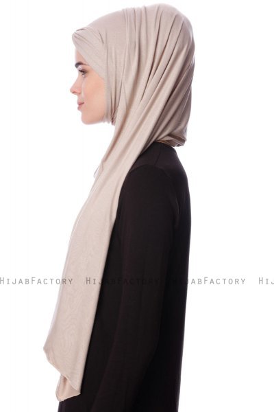 Eslem - Hijab Pile Jersey Taupe Clair - Ecardin
